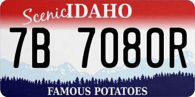 ID license plate 7B7080R