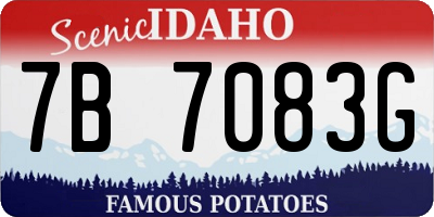 ID license plate 7B7083G