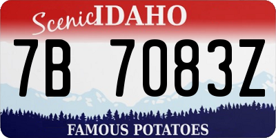 ID license plate 7B7083Z