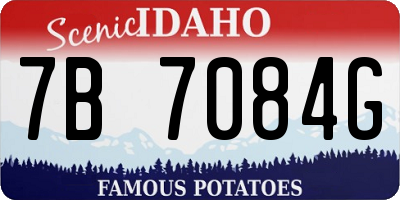 ID license plate 7B7084G