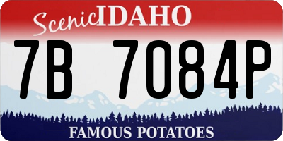 ID license plate 7B7084P