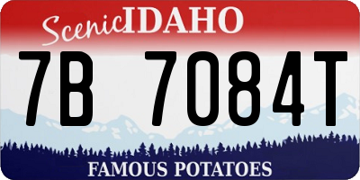 ID license plate 7B7084T