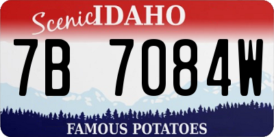 ID license plate 7B7084W