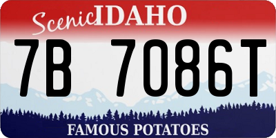 ID license plate 7B7086T