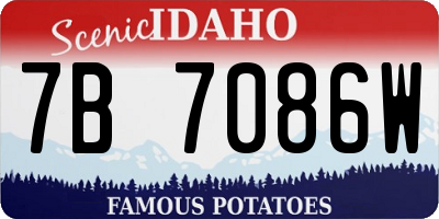 ID license plate 7B7086W