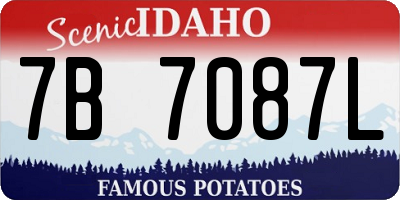ID license plate 7B7087L