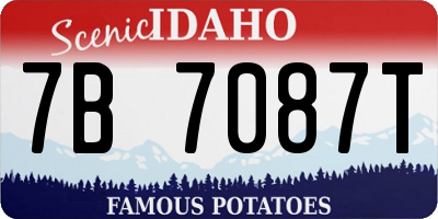 ID license plate 7B7087T