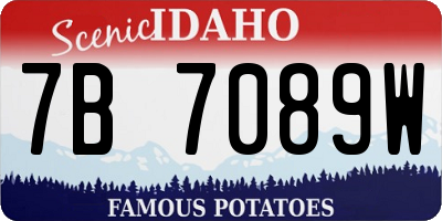 ID license plate 7B7089W