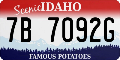 ID license plate 7B7092G