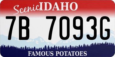 ID license plate 7B7093G
