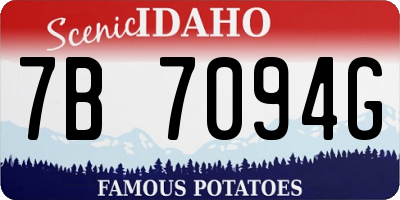 ID license plate 7B7094G