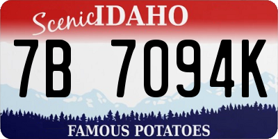 ID license plate 7B7094K