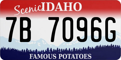 ID license plate 7B7096G