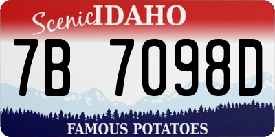 ID license plate 7B7098D