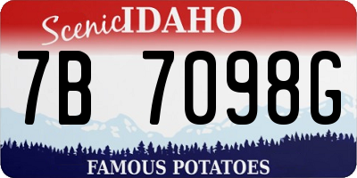 ID license plate 7B7098G