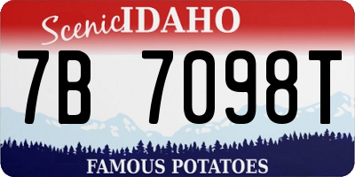 ID license plate 7B7098T