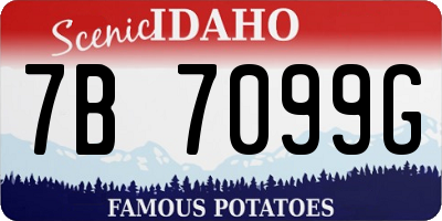 ID license plate 7B7099G