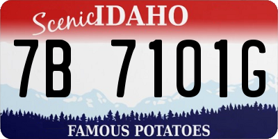 ID license plate 7B7101G