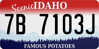 ID license plate 7B7103J