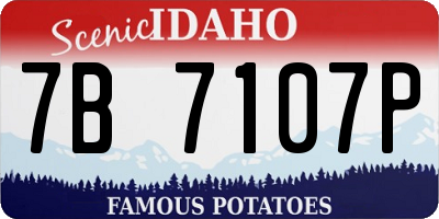 ID license plate 7B7107P