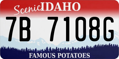 ID license plate 7B7108G