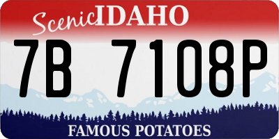 ID license plate 7B7108P