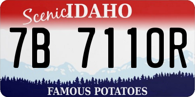 ID license plate 7B7110R