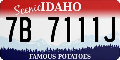 ID license plate 7B7111J