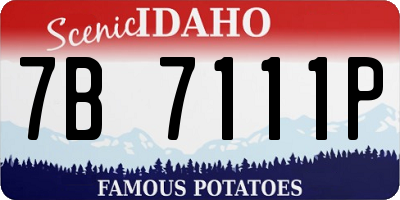 ID license plate 7B7111P