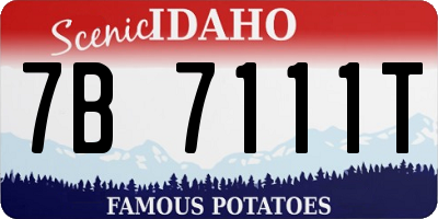 ID license plate 7B7111T
