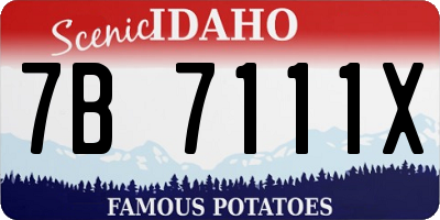 ID license plate 7B7111X