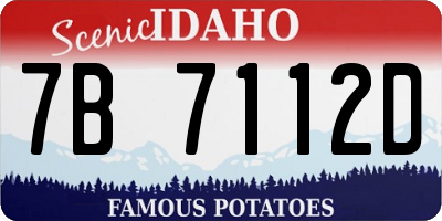 ID license plate 7B7112D