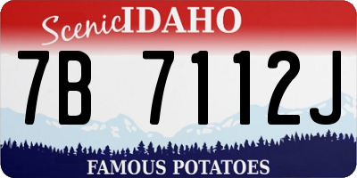 ID license plate 7B7112J