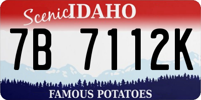 ID license plate 7B7112K