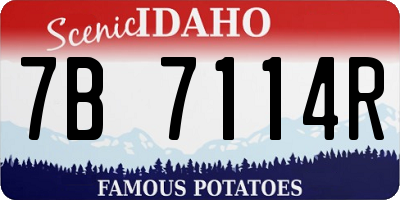 ID license plate 7B7114R