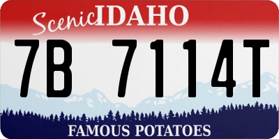 ID license plate 7B7114T
