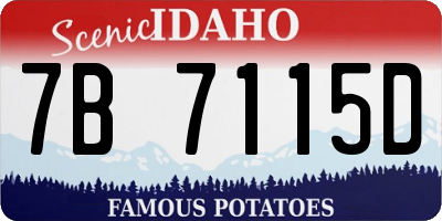 ID license plate 7B7115D