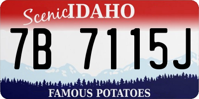 ID license plate 7B7115J
