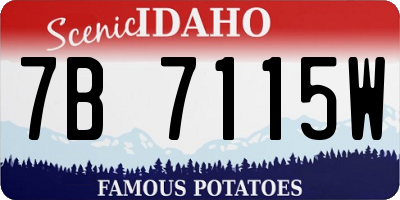 ID license plate 7B7115W