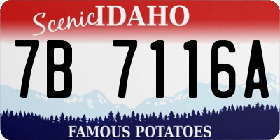 ID license plate 7B7116A