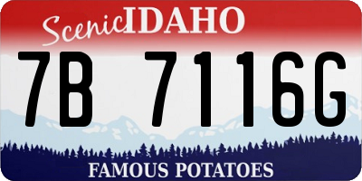 ID license plate 7B7116G