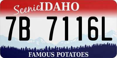 ID license plate 7B7116L