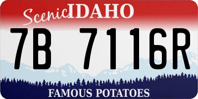 ID license plate 7B7116R