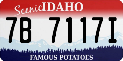 ID license plate 7B7117I