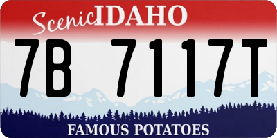 ID license plate 7B7117T