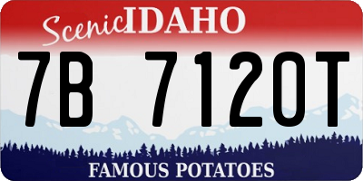 ID license plate 7B7120T
