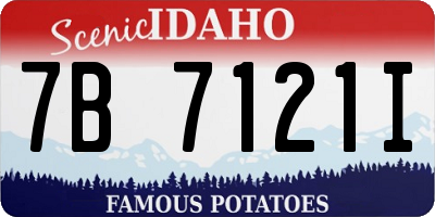 ID license plate 7B7121I