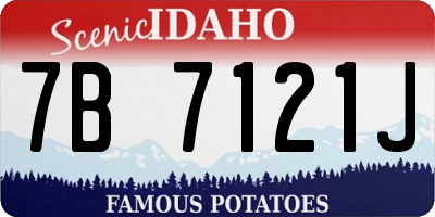 ID license plate 7B7121J