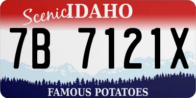 ID license plate 7B7121X