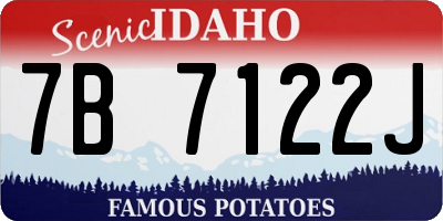 ID license plate 7B7122J